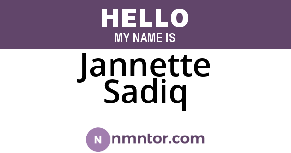 Jannette Sadiq