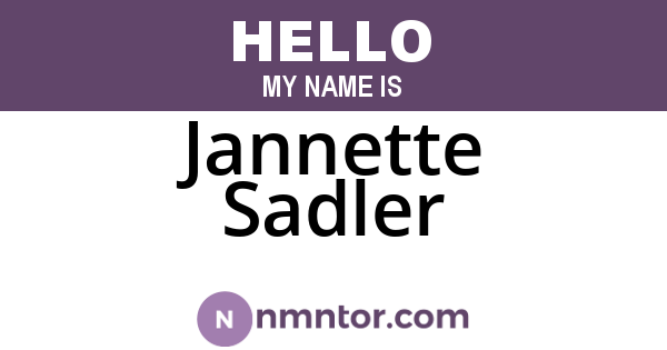 Jannette Sadler