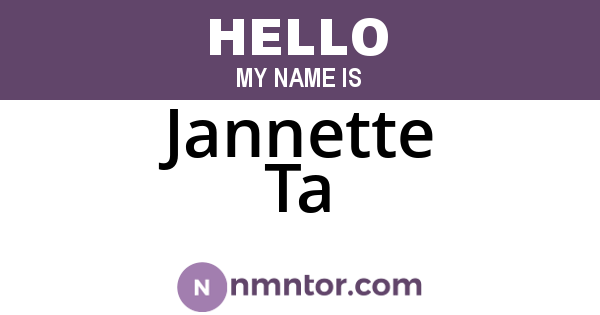 Jannette Ta
