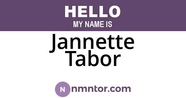Jannette Tabor