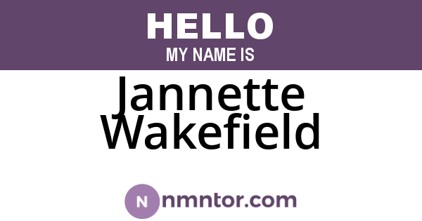 Jannette Wakefield