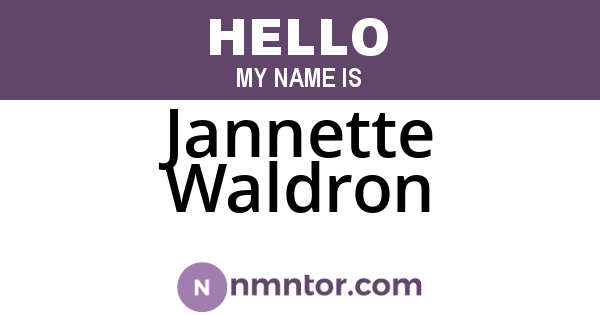 Jannette Waldron