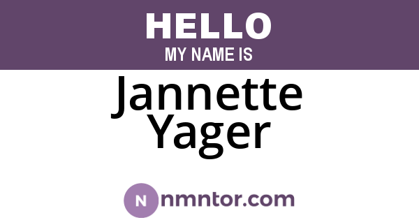 Jannette Yager