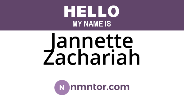 Jannette Zachariah