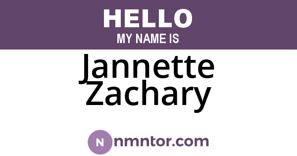 Jannette Zachary