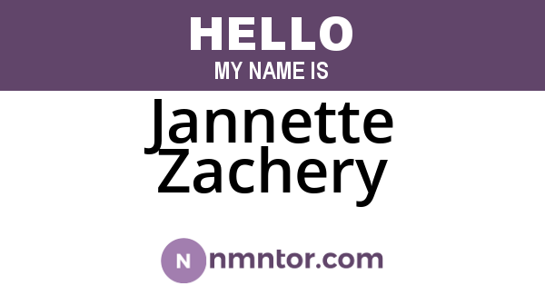 Jannette Zachery