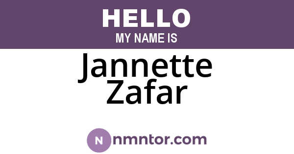 Jannette Zafar