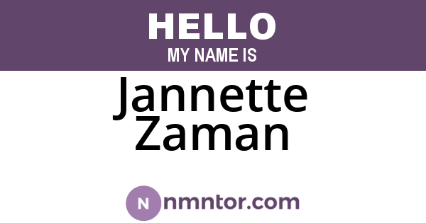 Jannette Zaman