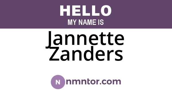 Jannette Zanders
