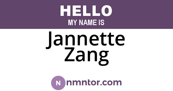 Jannette Zang