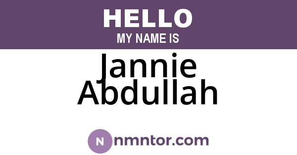 Jannie Abdullah
