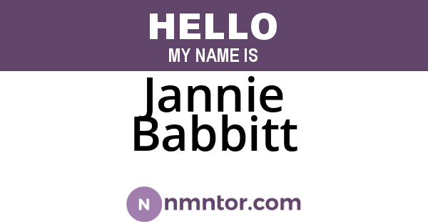 Jannie Babbitt