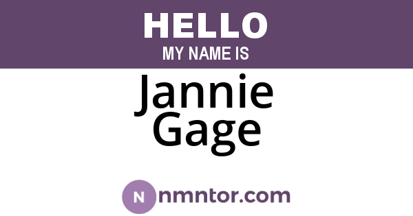 Jannie Gage