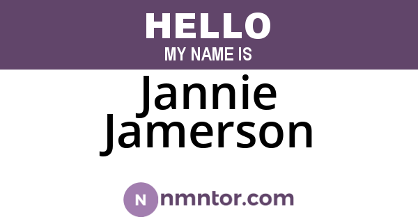 Jannie Jamerson