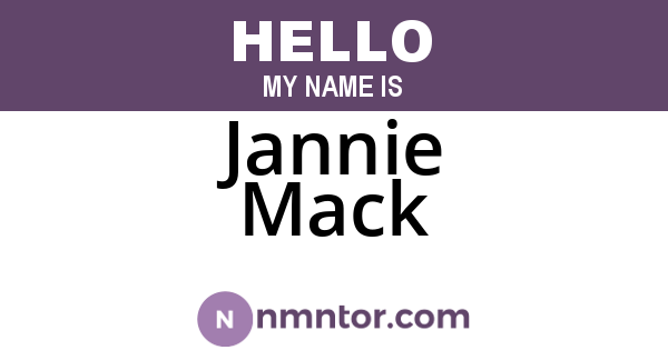 Jannie Mack
