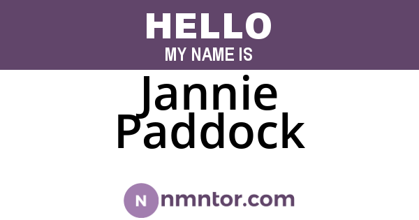 Jannie Paddock