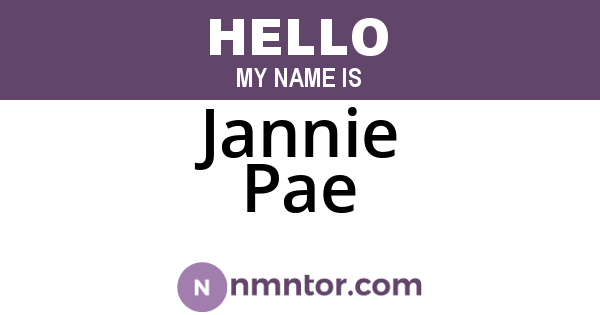 Jannie Pae