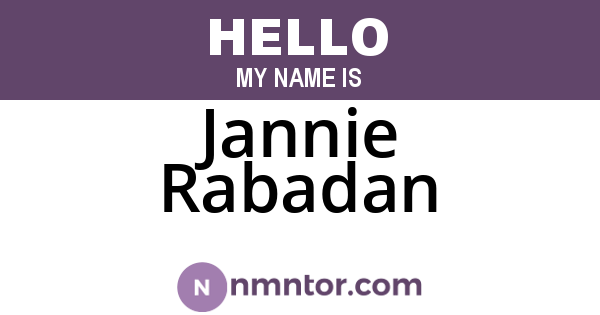 Jannie Rabadan