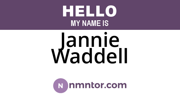 Jannie Waddell