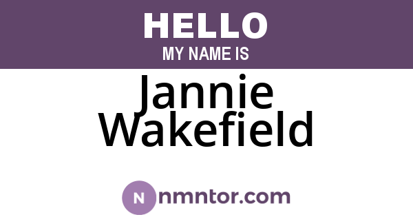 Jannie Wakefield