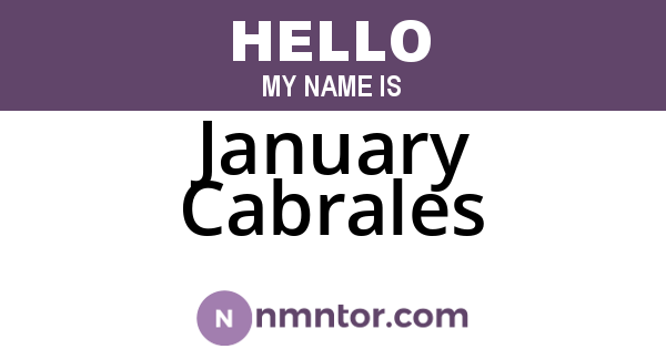 January Cabrales