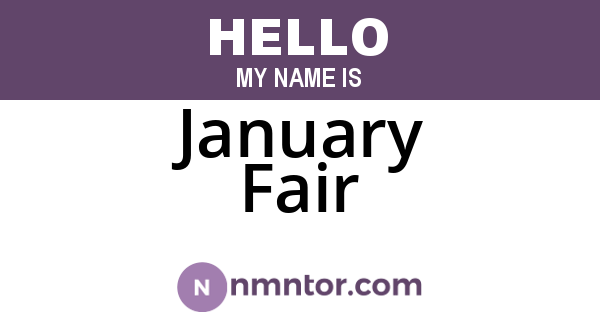 January Fair