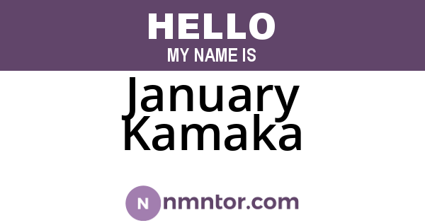 January Kamaka