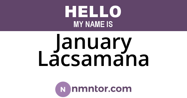 January Lacsamana