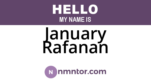 January Rafanan