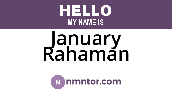 January Rahaman
