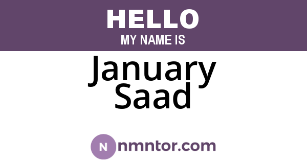 January Saad