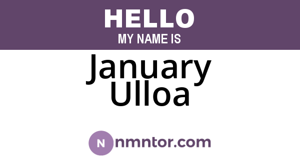 January Ulloa