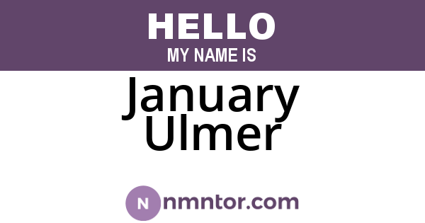 January Ulmer