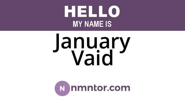 January Vaid
