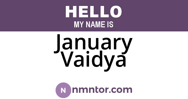 January Vaidya