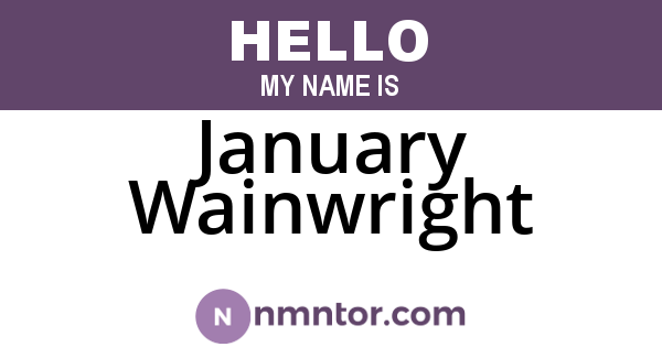 January Wainwright