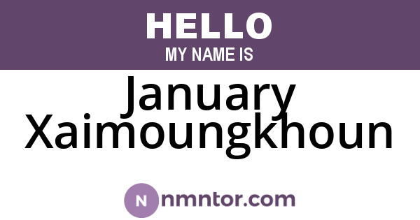 January Xaimoungkhoun