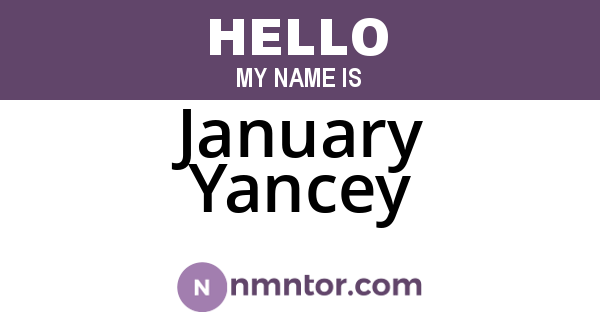 January Yancey