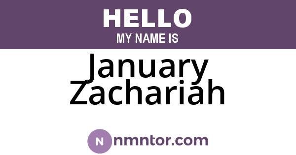 January Zachariah