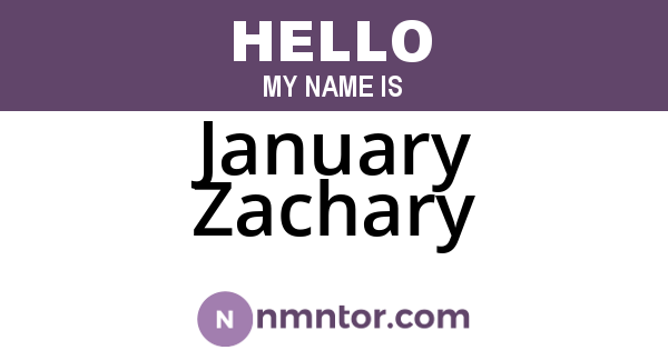 January Zachary