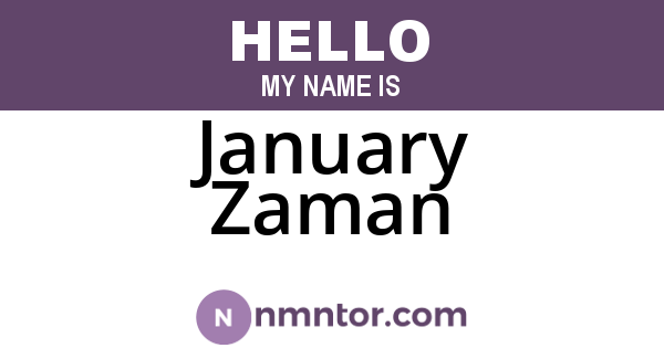 January Zaman