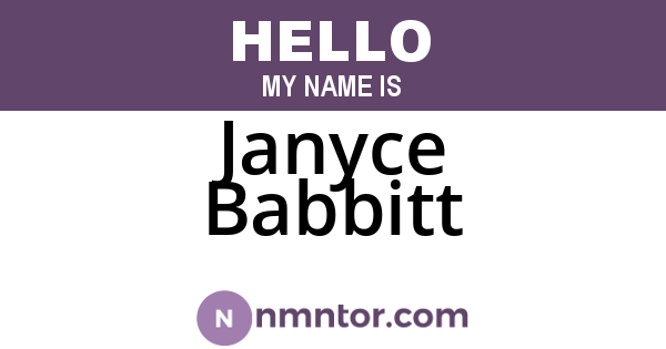 Janyce Babbitt