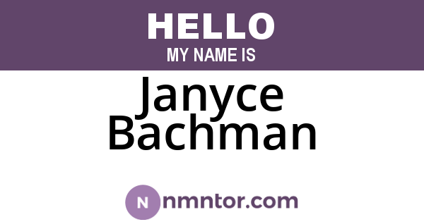 Janyce Bachman