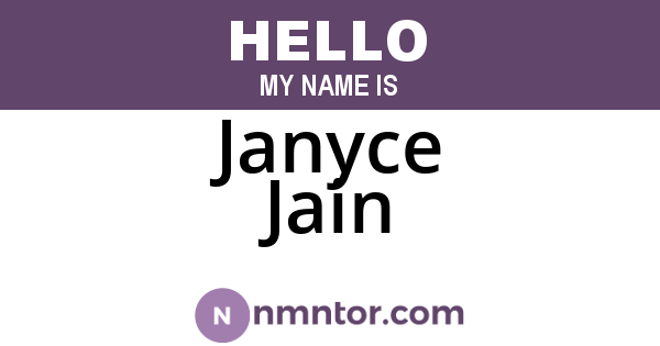 Janyce Jain
