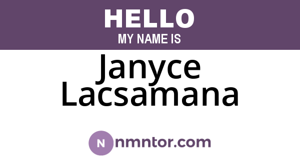 Janyce Lacsamana