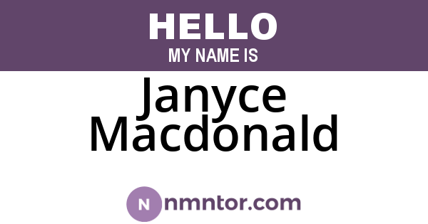 Janyce Macdonald