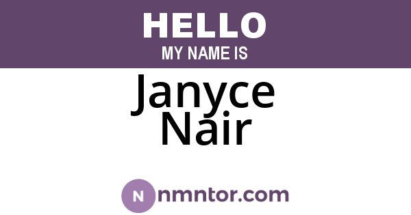 Janyce Nair