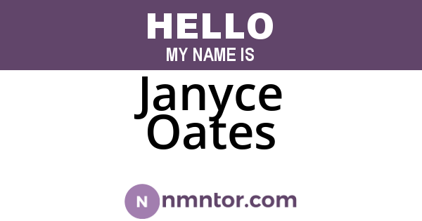 Janyce Oates