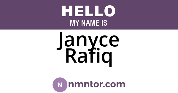 Janyce Rafiq