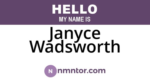 Janyce Wadsworth